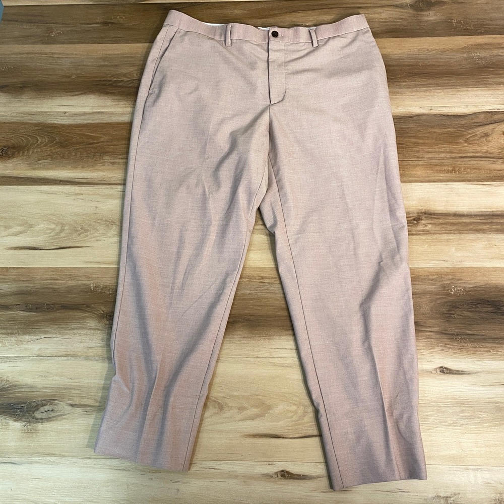 ZARA Pants Mens 36 Light Pink Dress Pants Flat Front Tapered